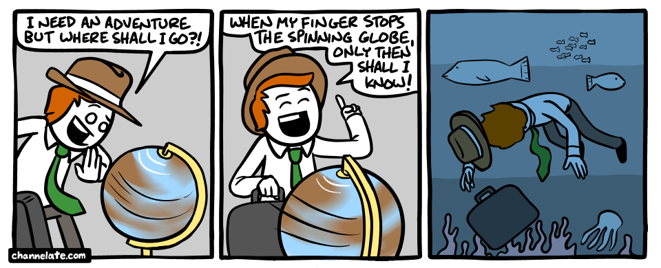 Spinning the globe. Spinning the globe.