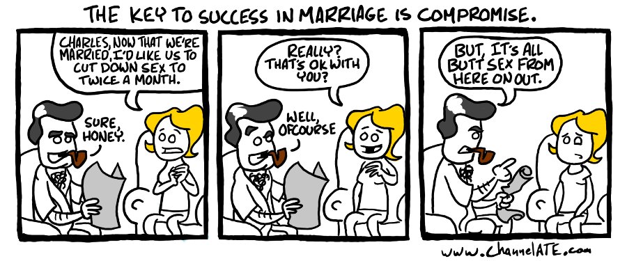 Marriage is compromise.