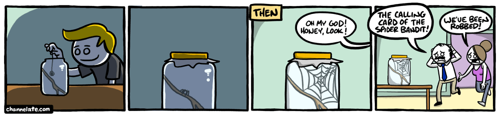 Spider in a jar.