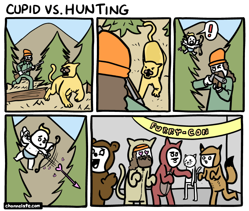 Cupid vs. Hunting.